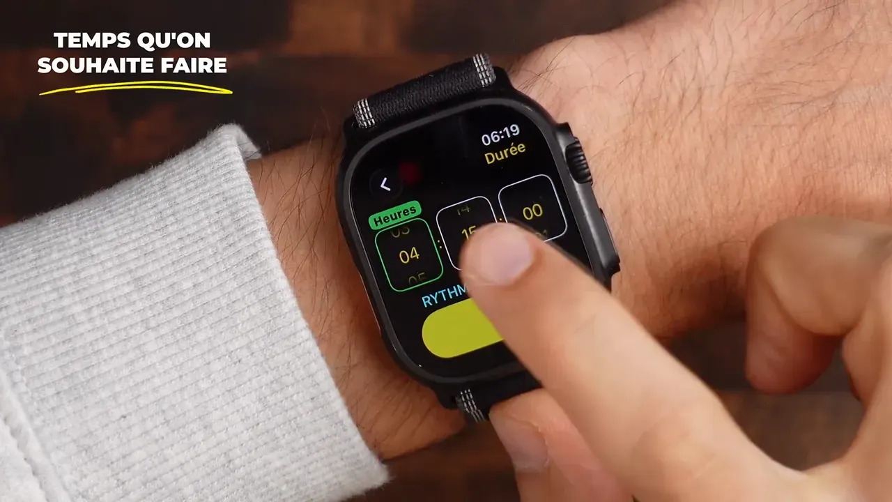Réglage de la durée sur l’Apple Watch Ultra 3